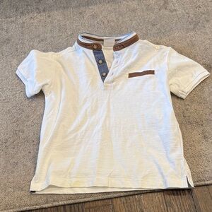 White  Shirt with Brown Accents